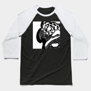 black parrot loro bird ecopop Baseball T-Shirt